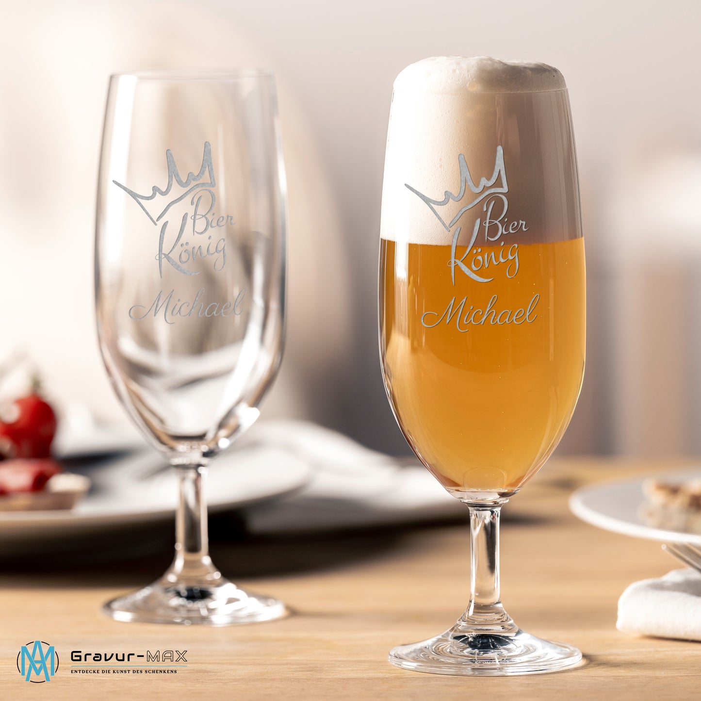 Bierglas mit Gravur Leonardo Daily Pilsglas "Bier König" mit Wunschname