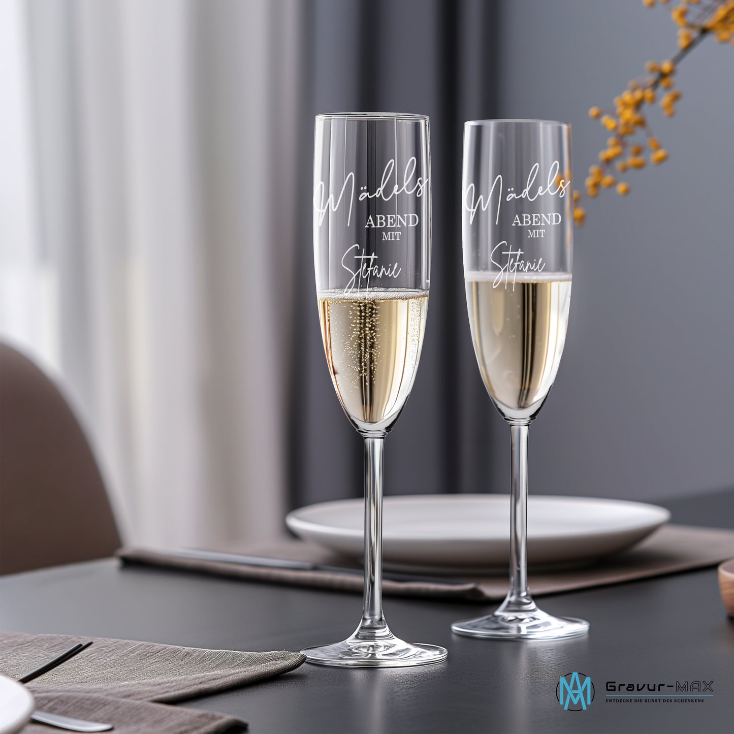Sektglas mit Gravur Leonardo Daily "MÄDELS ABEND" mit Wunschname