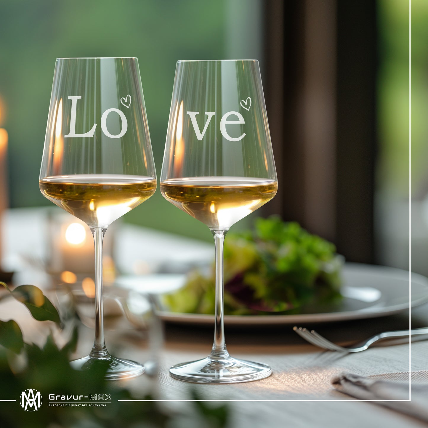 Weinglas mit Gravur Leonardo Puccini "LOVE" 2 Gläser