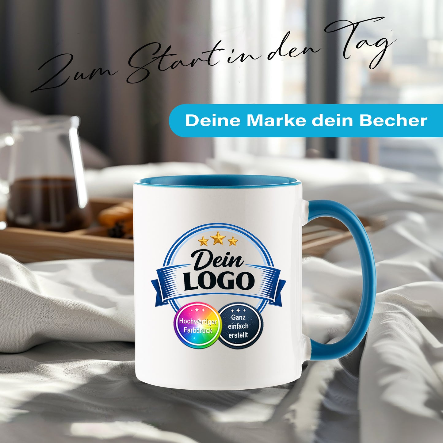 Individuelle Logo-Tasse für Unternehmen – Bedruckte Firmen-Tasse mit eigenem Logo | Hochwertiger Druck