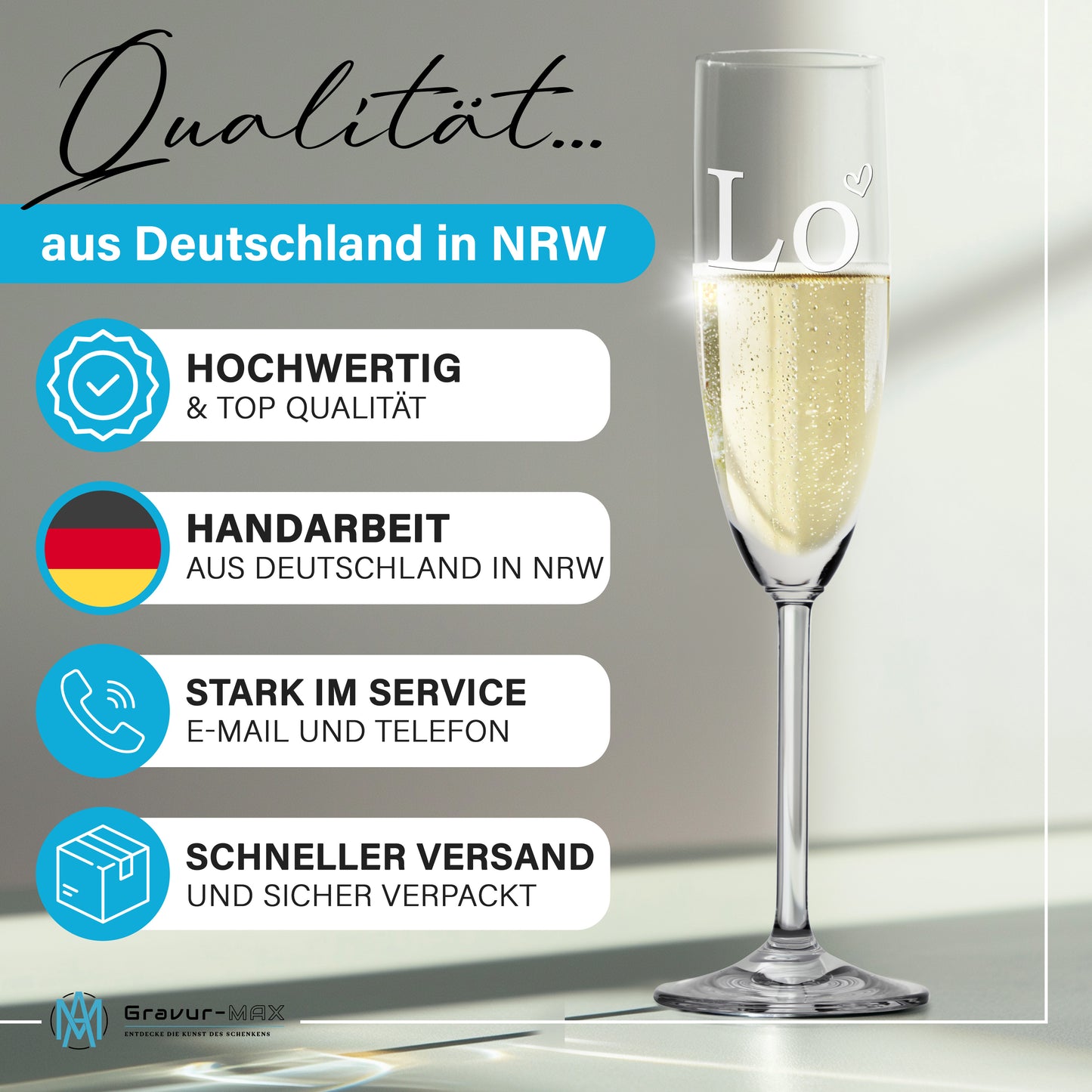 Sektglas mit Gravur Leonardo Daily "LOVE" 2 Gläser