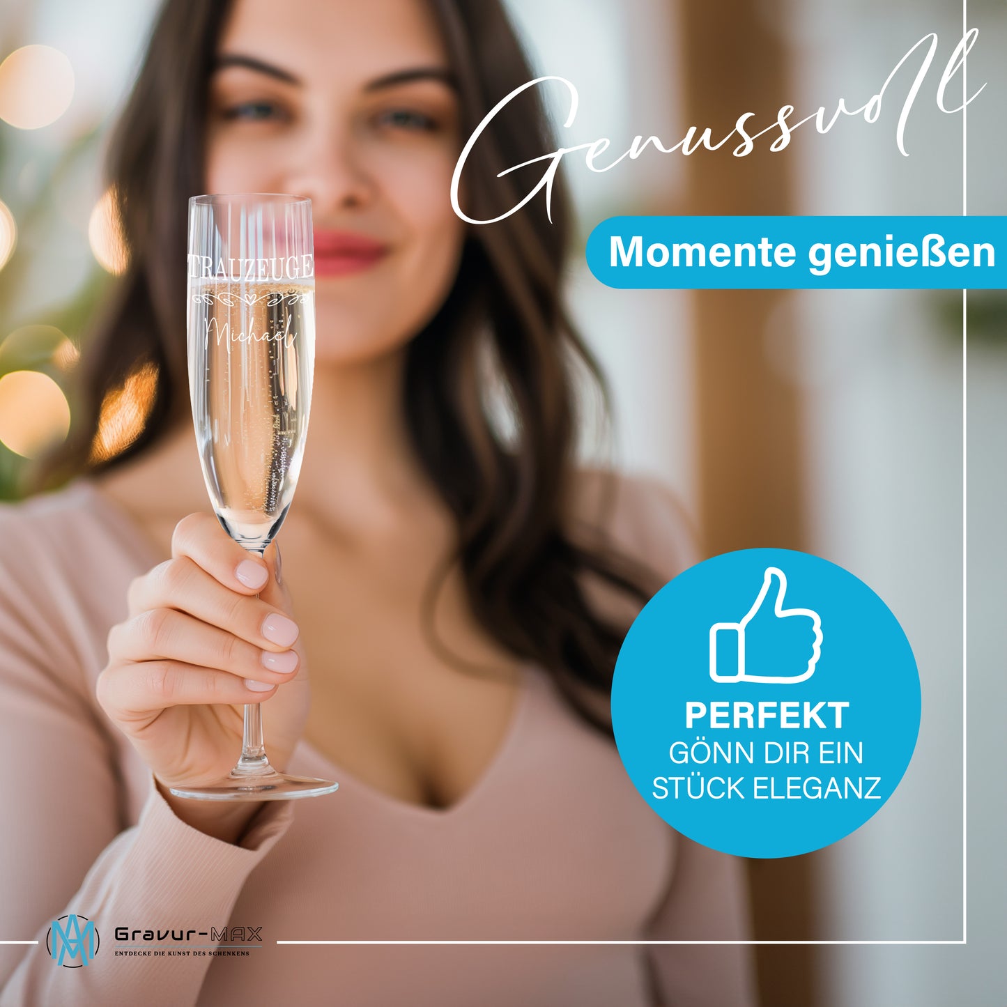 Sektglas mit Gravur Leonardo Daily "DEINE WUNSCHNAMEN oder TEXT MIT HERZRANKE2" 2 Gläser mit Wunschname