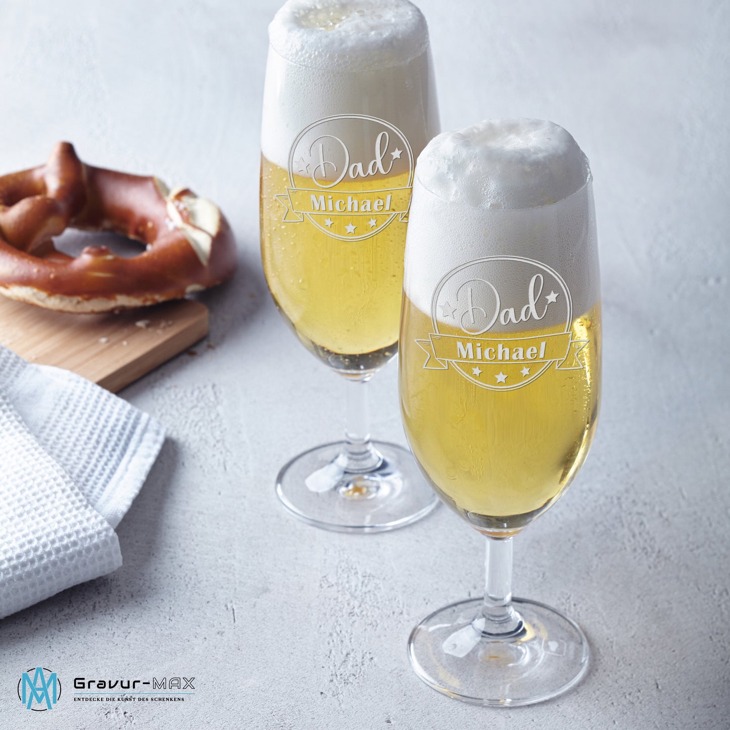 Bierglas mit Gravur Leonardo Daily Pilsglas "Dad" mit Wunschname