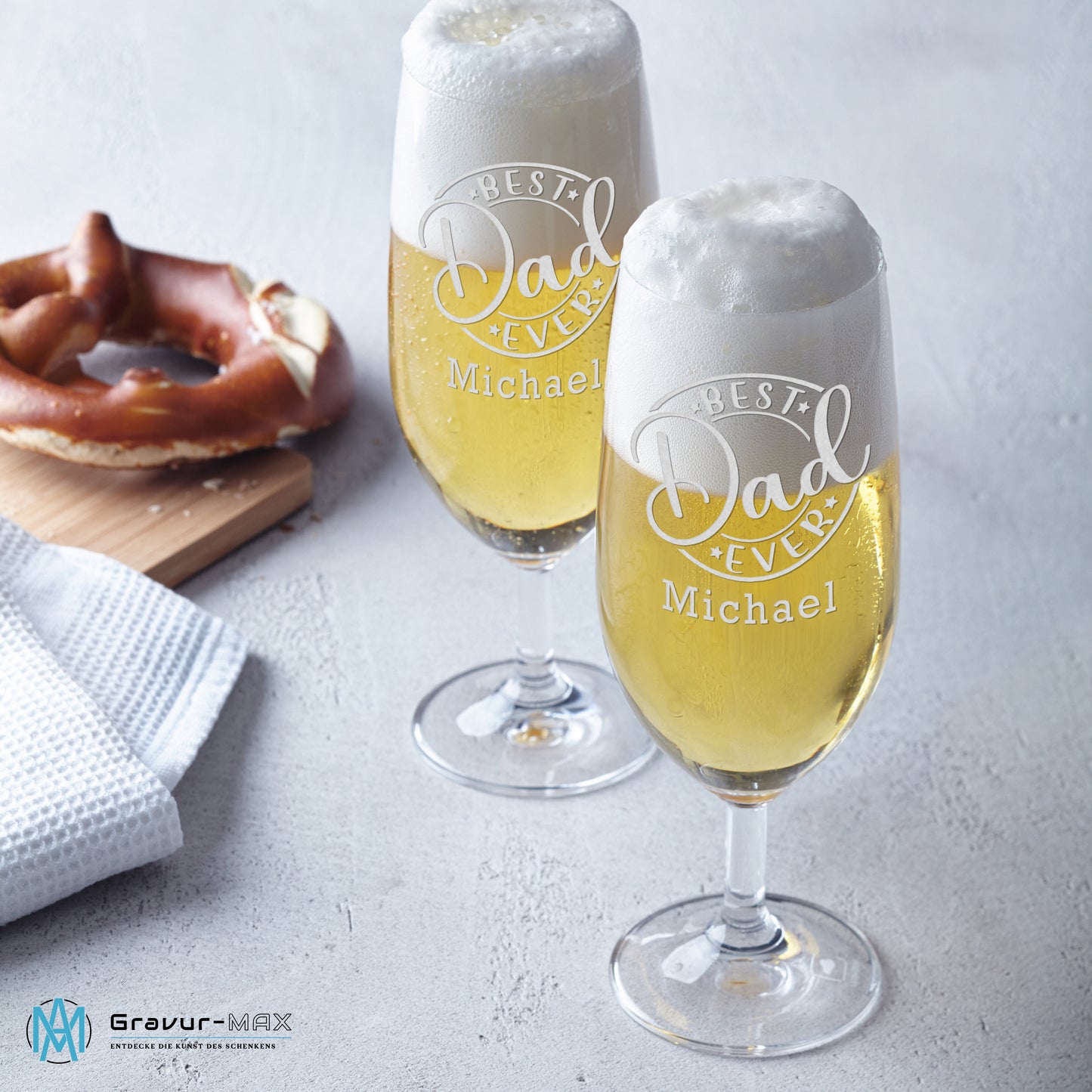 Bierglas mit Gravur Leonardo Daily Pilsglas "Best Dad ever" mit Wunschname