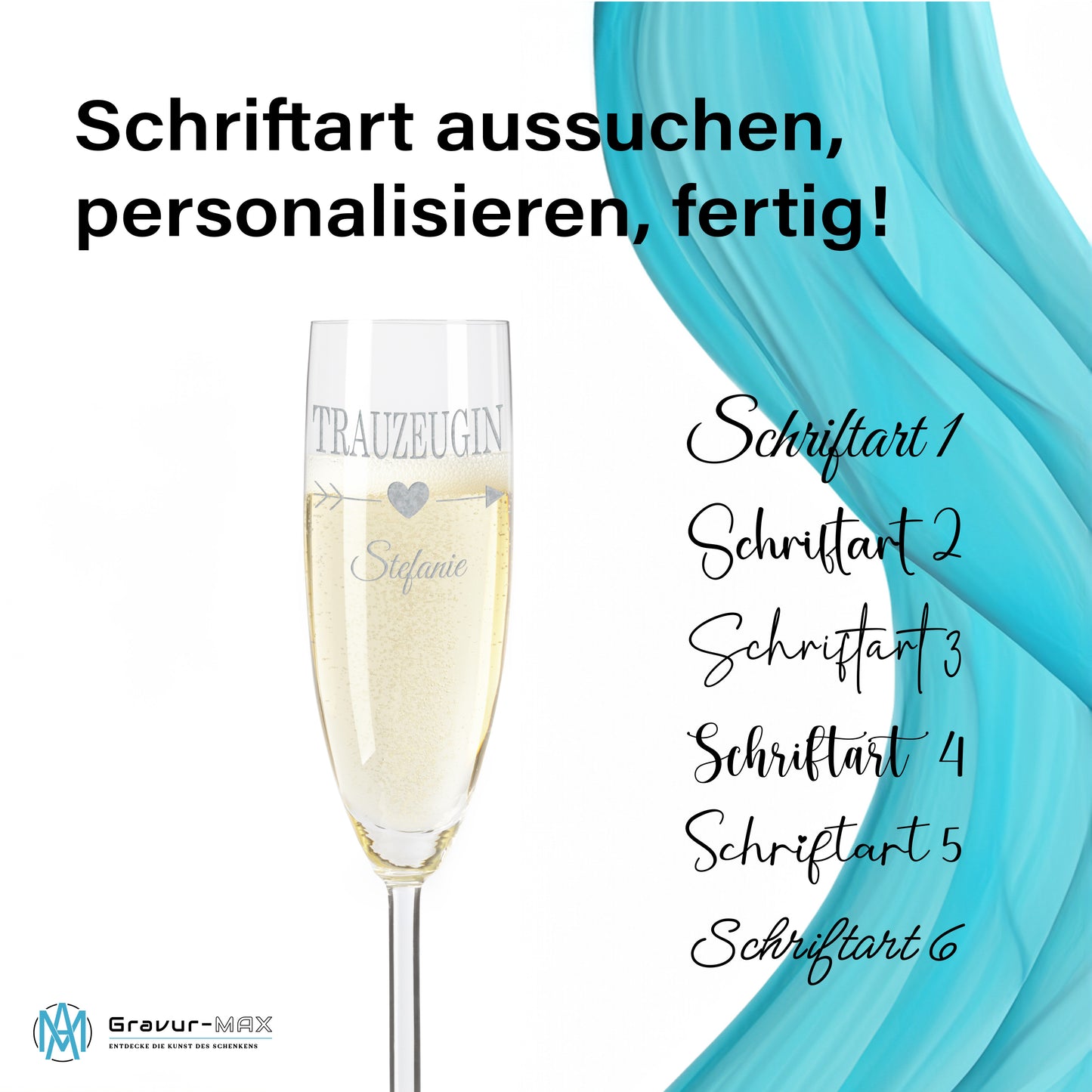 Sektglas mit Gravur Leonardo Daily "TRAUZEUGIN" mit Wunschname