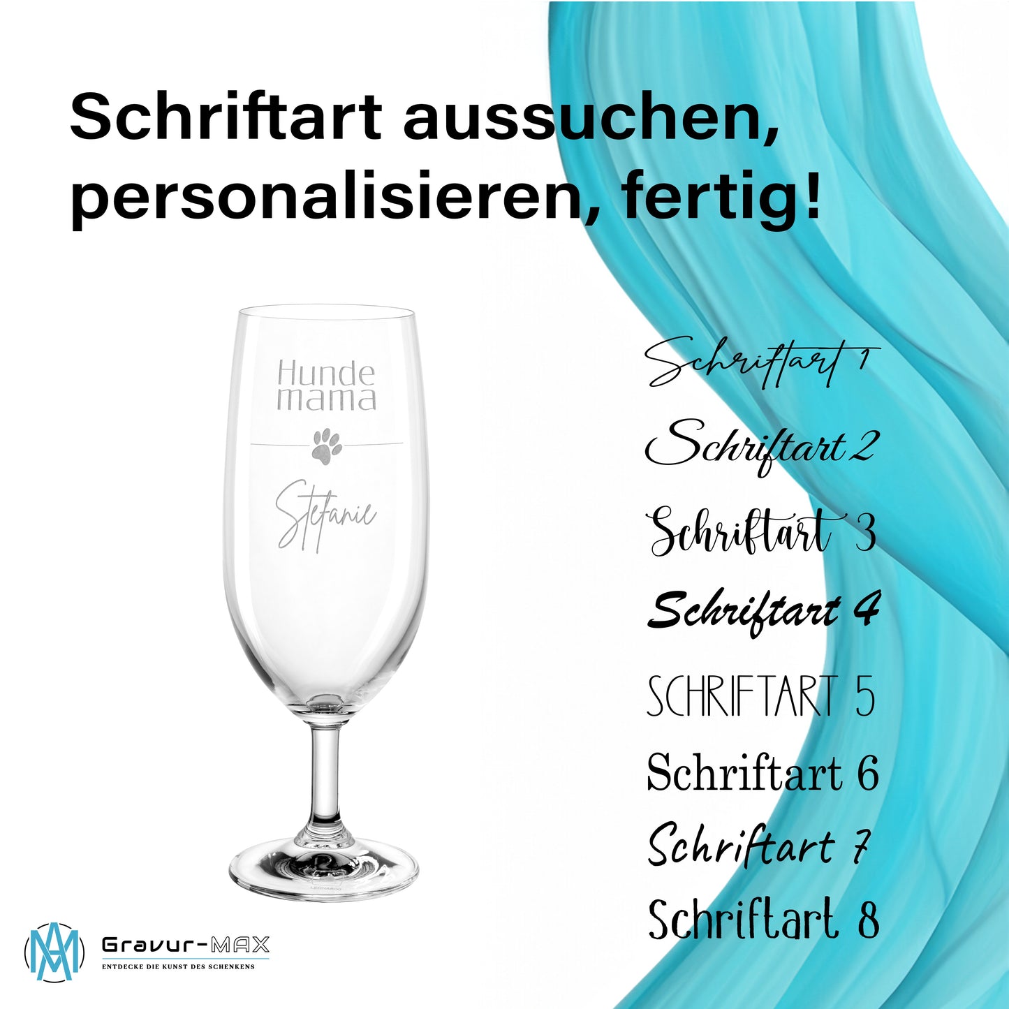 Bierglas mit Gravur Leonardo Daily Pilsglas "Hunde Mama mit Pfote" 2 Gläser mit Wunschname