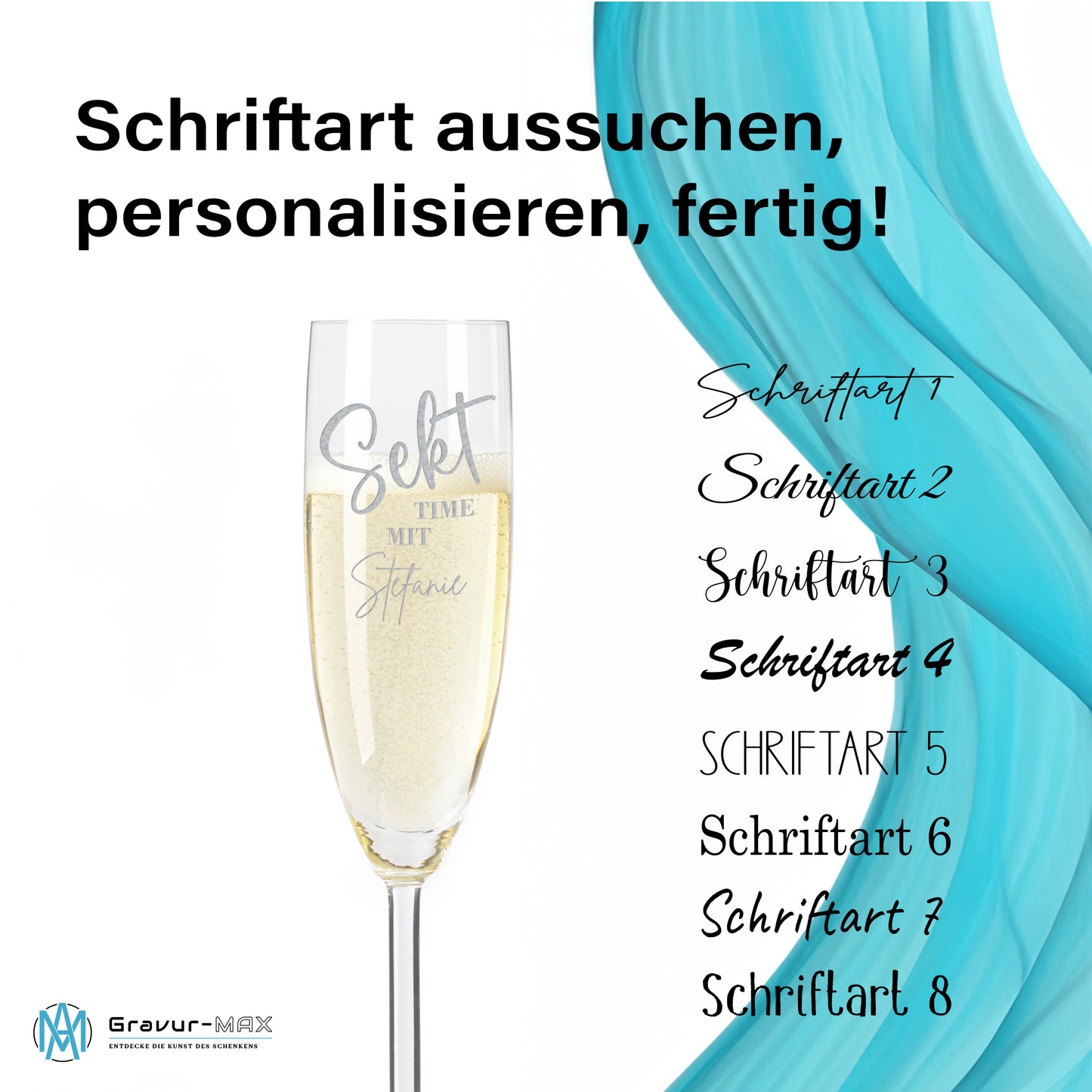 Sektglas mit Gravur Leonardo Daily "SEKT TIME MIT NAME" mit Wunschname