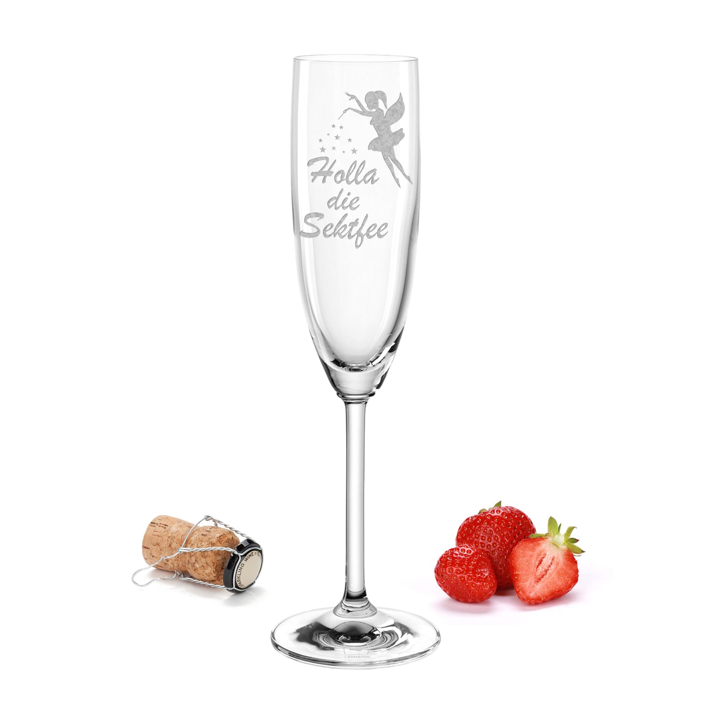 Sektglas mit Gravur Leonardo Daily "HOLLA DIE SEKTFEE"
