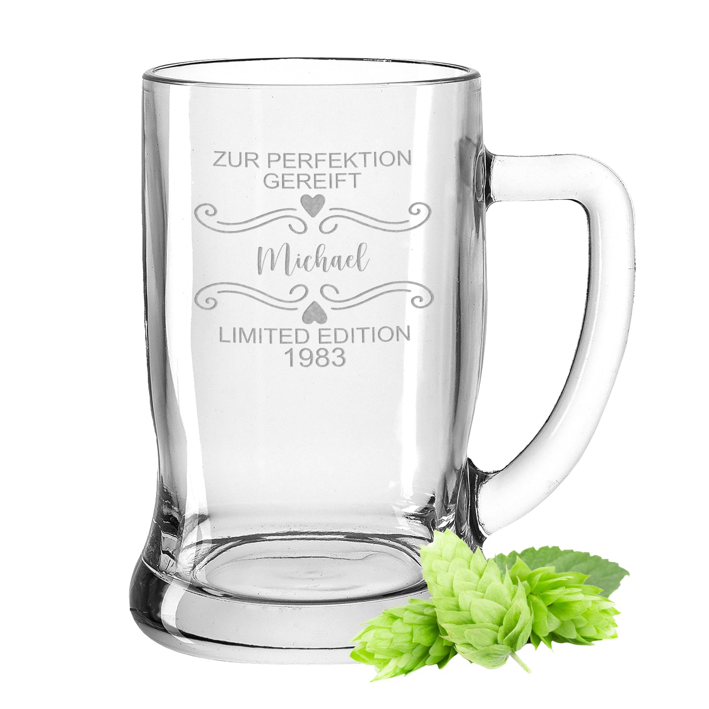 Bierkrug 0,5L mit Gravur Leonardo Taverna Bierglas "Zur Perfektion gereift" mit Wunschname