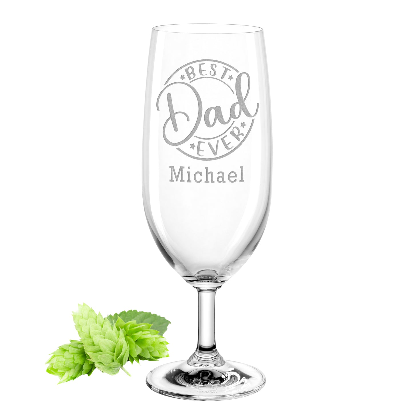 Bierglas mit Gravur Leonardo Daily Pilsglas "Best Dad ever" mit Wunschname