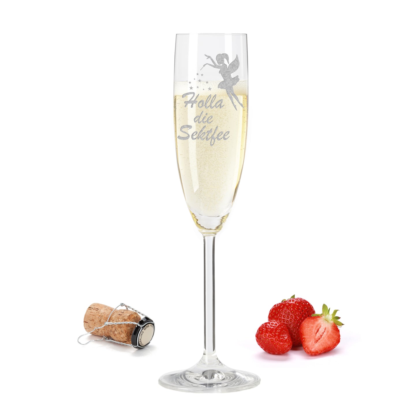 Sektglas mit Gravur Leonardo Daily "HOLLA DIE SEKTFEE"