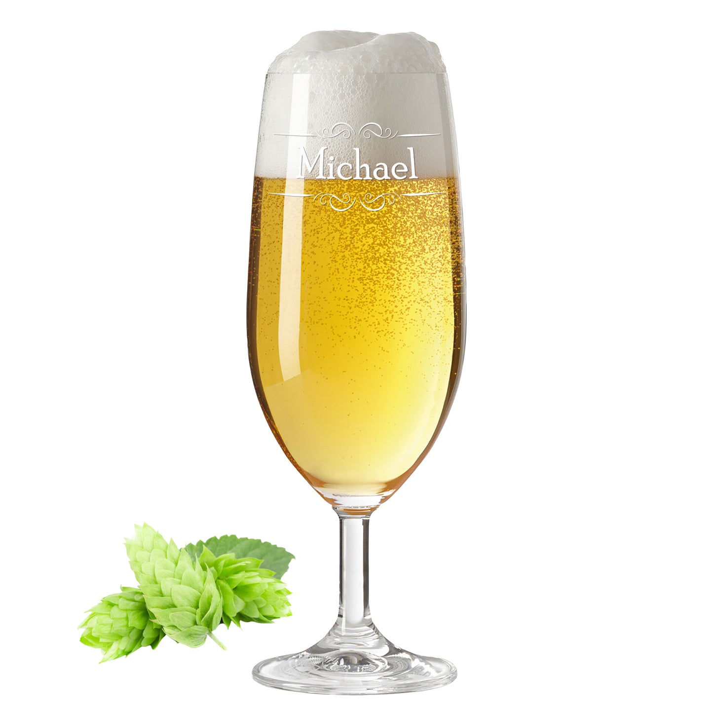 Bierglas mit Gravur Leonardo Daily Pilsglas "doppel Ranke" mit Wunschname