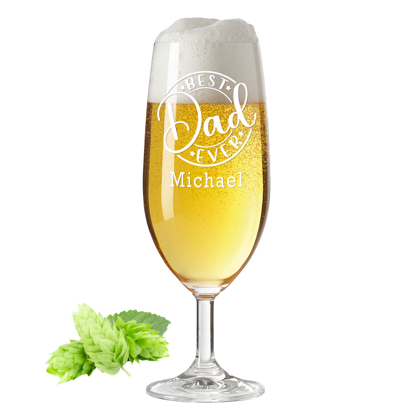 Bierglas mit Gravur Leonardo Daily Pilsglas "Best Dad ever" mit Wunschname