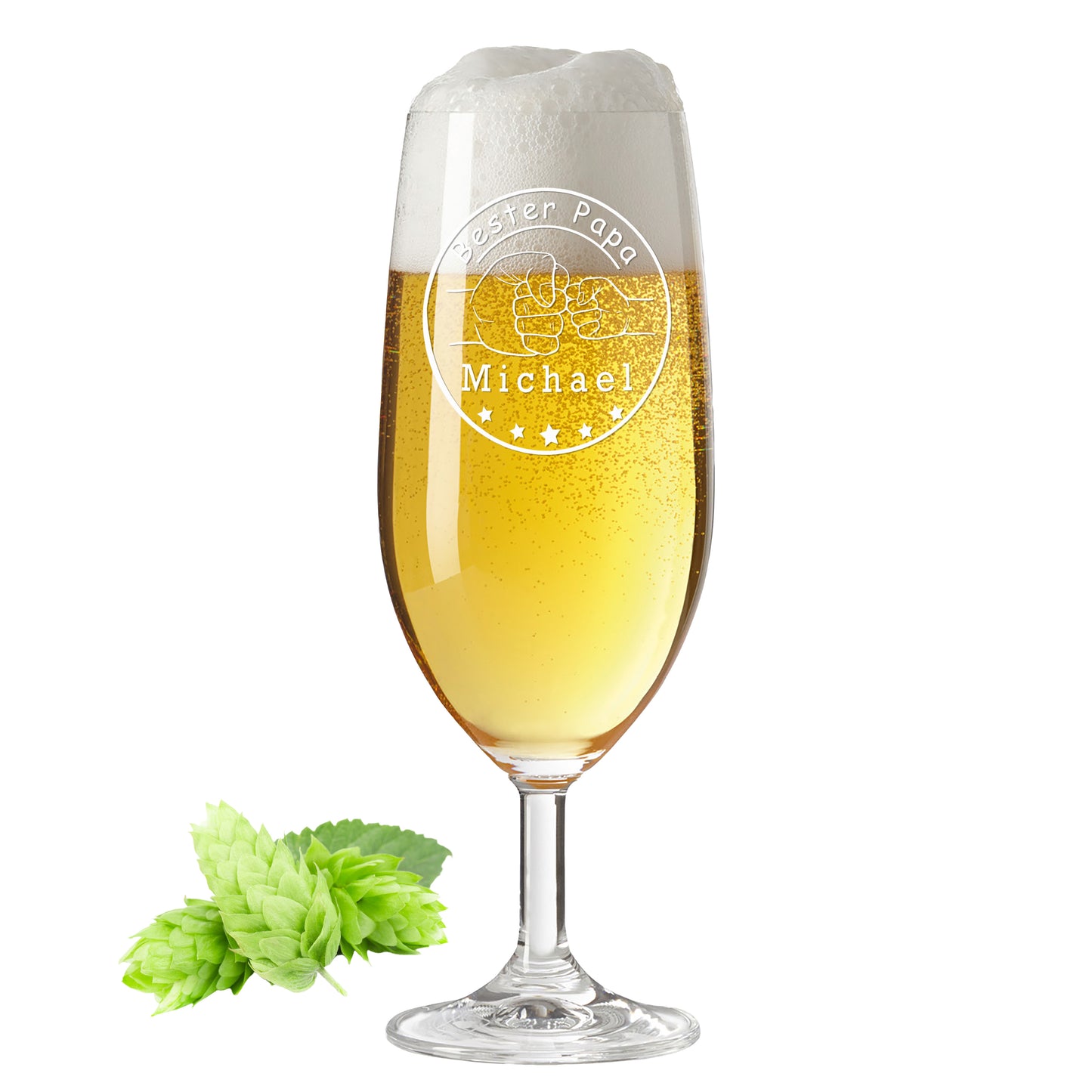 Bierglas mit Gravur Leonardo Daily Pilsglas "Bester Papa" mit Wunschname