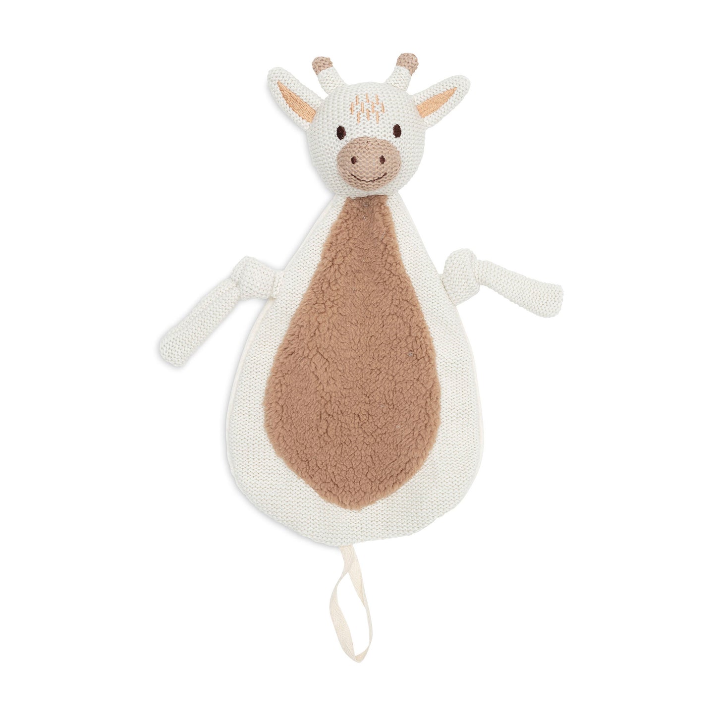 Jollein Schmusetuch Giraffe mit Schnullerschlaufe – Kuscheltuch für Babys