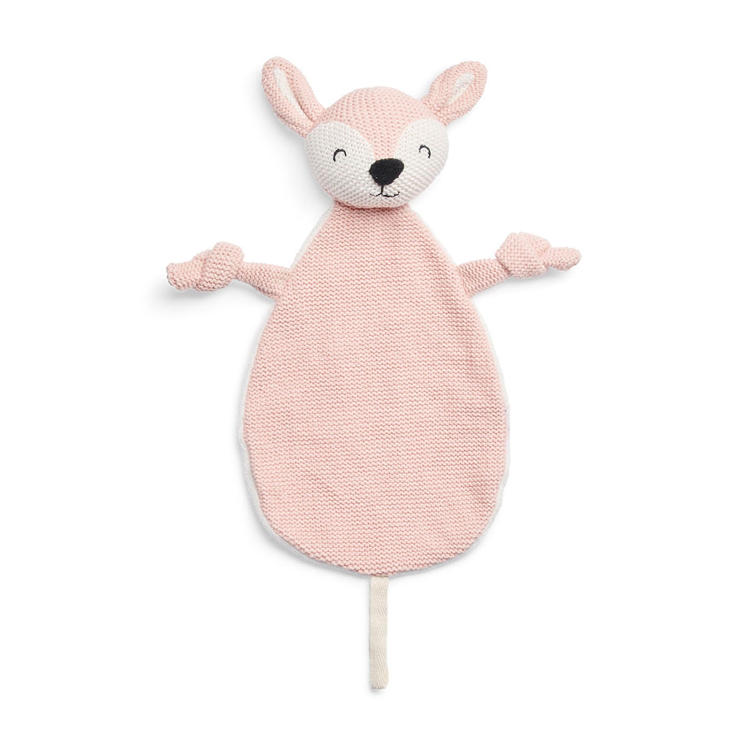 Jollein Schmusetuch Hirsch Rosa mit Schnullerschlaufe – Kuscheltuch für Babys