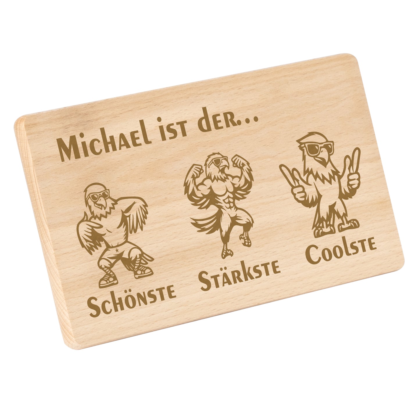 Frühstücksbrettchen mit Gravur Adler "… ist der SCHÖNSTE STÄRKSTE COOLSTE" mit Wunschname
