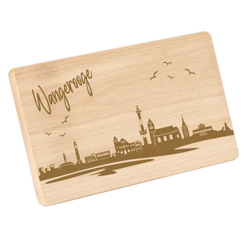 Frühstücksbrettchen mit Gravur "Skyline WANGEROOGE" 220x120mm