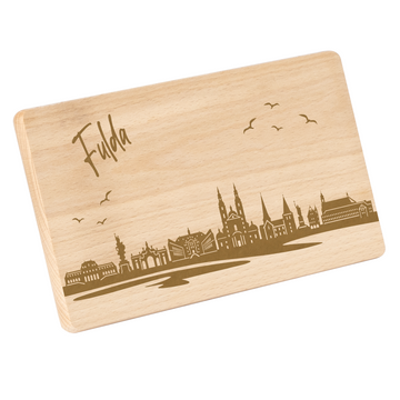Frühstücksbrettchen mit Gravur "Skyline FULDA" 220x120mm