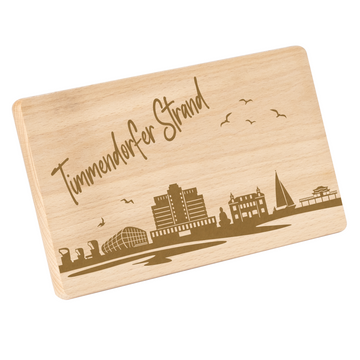 Frühstücksbrettchen mit Gravur "Skyline TIMMENDORFER STRAND" 220x120mm