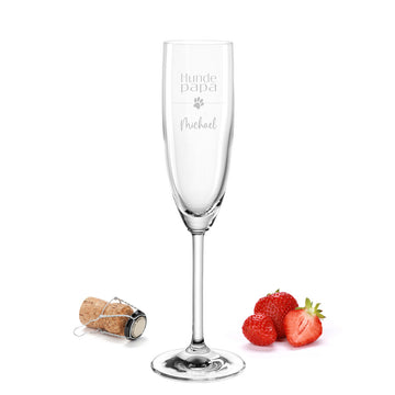 Sektglas mit Gravur Leonardo Daily "HUNDE PAPA MIT PFOTE" mit Wunschname