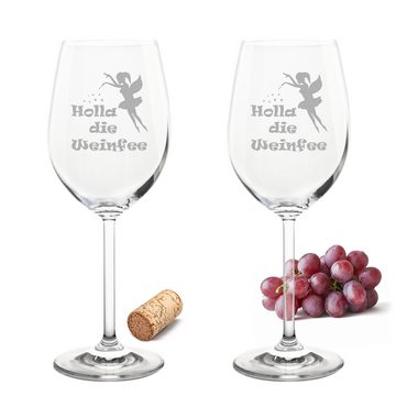 Weinglas mit Gravur Leonardo Daily Rotwein "HOLLA DIE WEINFEE" 2 Gläser