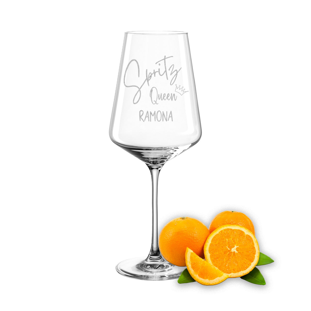 Weinglas mit Gravur Leonardo Puccini "SPRITZ QUEEN" mit Wunschname