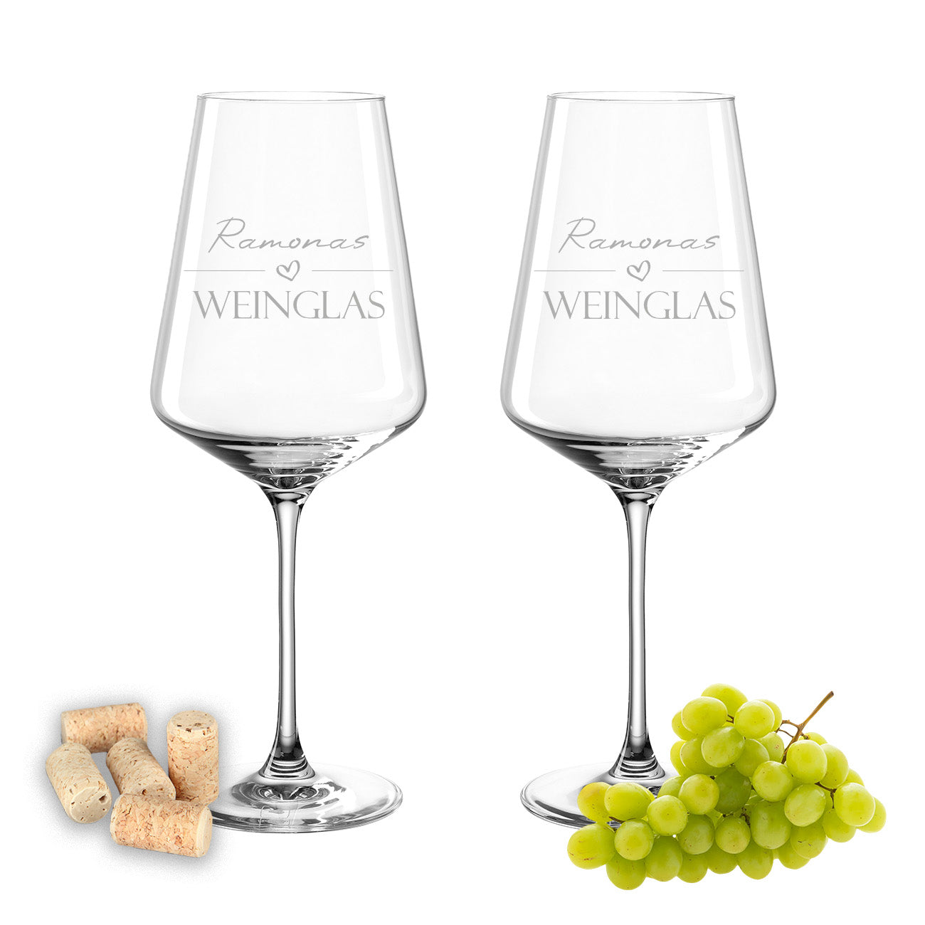 Weinglas mit Gravur Leonardo Puccini "WEINGLAS" 2 Gläser mit Wunschname