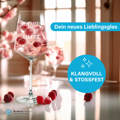 Weinglas mit Gravur Leonardo Puccini "LILLET" 2 Gläser mit Wunschname