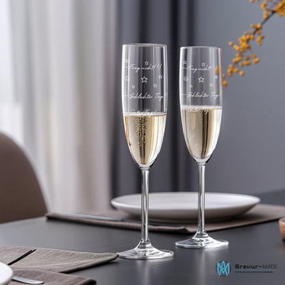 Sektglas mit Gravur Leonardo Daily "GUTER TAG SCHLECHTER TAG!!"