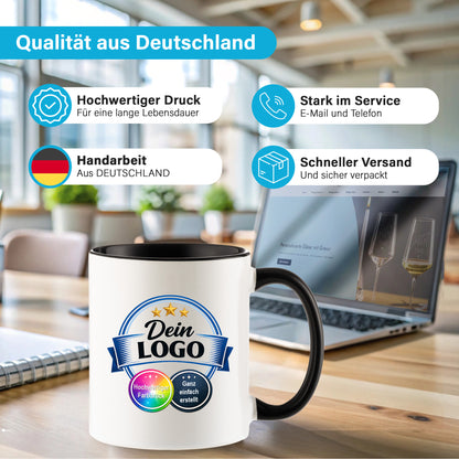 Individuelle Logo-Tasse für Unternehmen – Bedruckte Firmen-Tasse mit eigenem Logo | Hochwertiger Druck