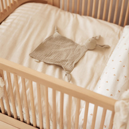 Jollein Schmusetuch Hase Olive Green – Weiches Mulltuch zum Kuscheln & Trösten für Babys
