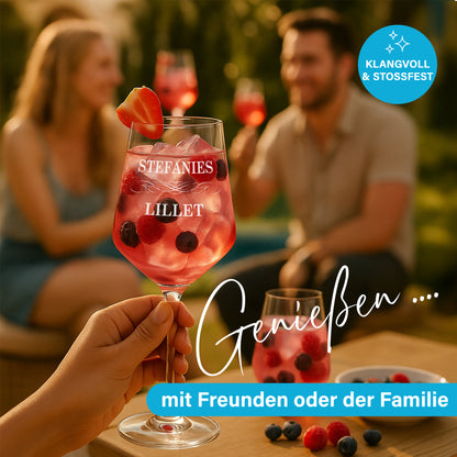Weinglas mit Gravur Leonardo Puccini "LILLET" 2 Gläser mit Wunschname
