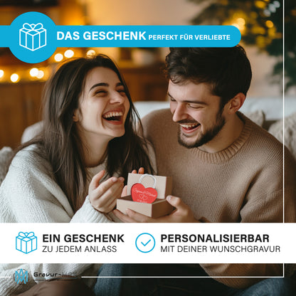 Herzschloss in Rot mit Gravur "Herzen geschrieben" Liebesschloss personalisiert mit Wunschnamen in 4 ver. Farben