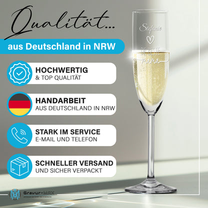 Sektglas mit Gravur Leonardo Daily "DIE BESTE MAMA" mit Wunschname