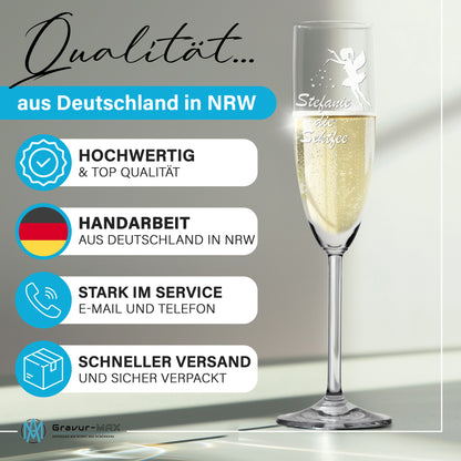 Sektglas mit Gravur Leonardo Daily "WUNSCHNAME DIE SEKTFEE" 2 Gläser mit Wunschname