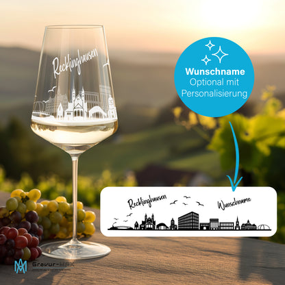 Weinglas mit Gravur Leonardo Puccini "SKYLINE RECKLINGHAUSEN" optional mit Wunschname