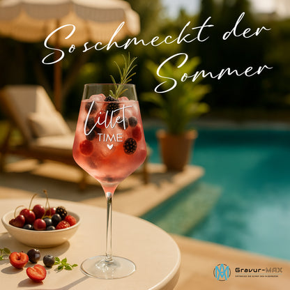 Weinglas mit Gravur Leonardo Puccini "LILLET TIME" 2 Gläser