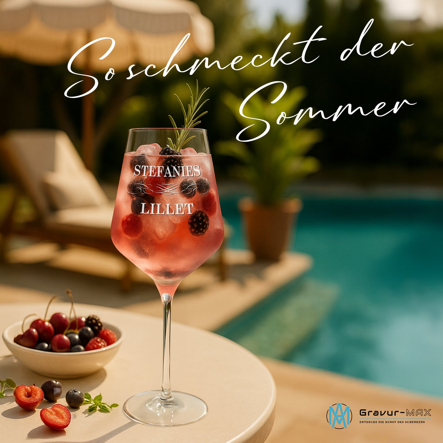Weinglas mit Gravur Leonardo Puccini "LILLET" 2 Gläser mit Wunschname