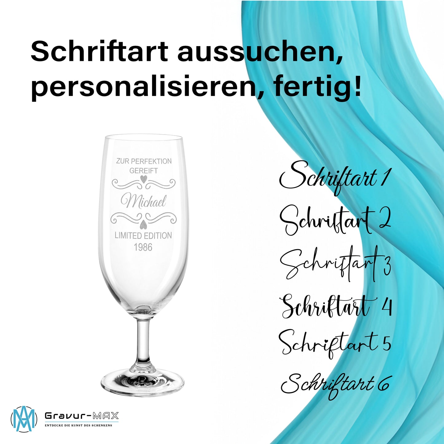 Bierglas mit Gravur Leonardo Daily Pilsglas "Zur Perfektion gereift" mit Wunschname