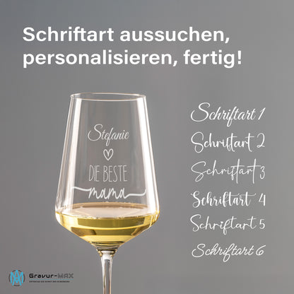 Weinglas Leonardo Puccini "DIE BESTE MAMA" mit Wunschname