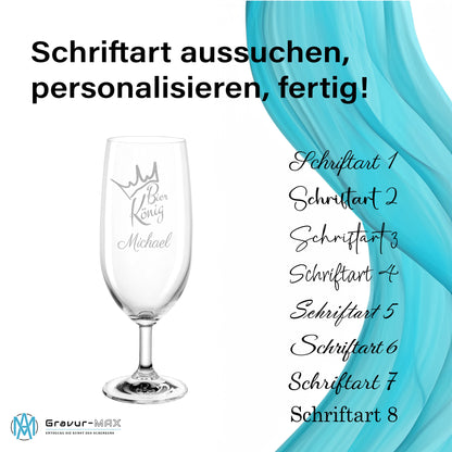 Bierglas mit Gravur Leonardo Daily Pilsglas "Bier König" mit Wunschname