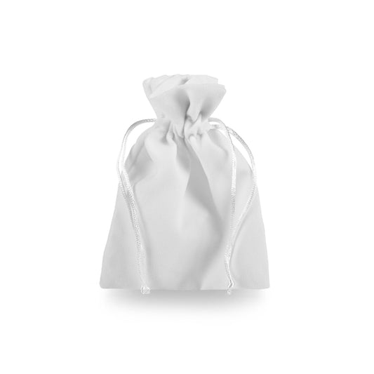 Samtbeutel in Weiß 11x14cm Geschenkverpackung