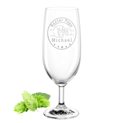 Bierglas mit Gravur Leonardo Daily Pilsglas "Bester Papa" mit Wunschname