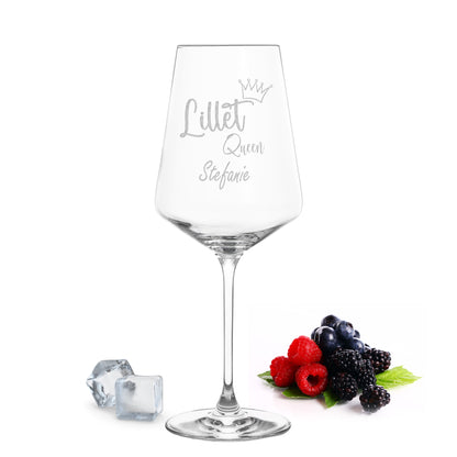 Weinglas mit Gravur Leonardo Puccini "LILLET QUEEN" mit Wunschname
