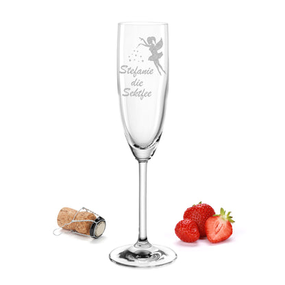 Sektglas mit Gravur Leonardo Daily "WUNSCHNAME DIE SEKTFEE" mit Wunschname