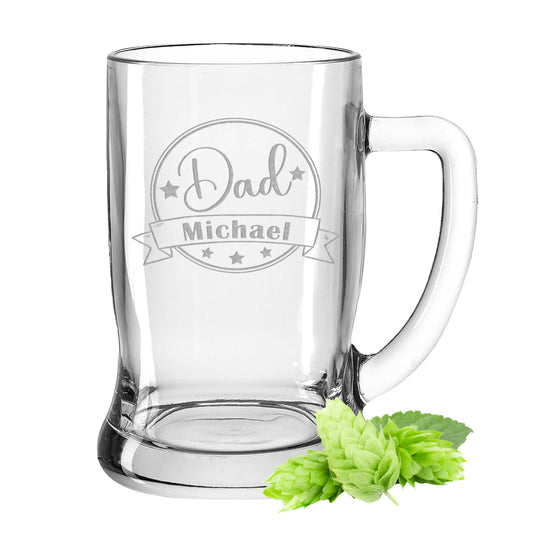 Bierkrug 0,5L mit Gravur Leonardo Taverna Bierglas "Dad" mit Wunschname
