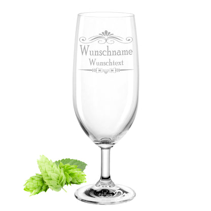 Bierglas mit Gravur Leonardo Daily Pilsglas gestalte dein Glas "Ranke" mit Wunschname