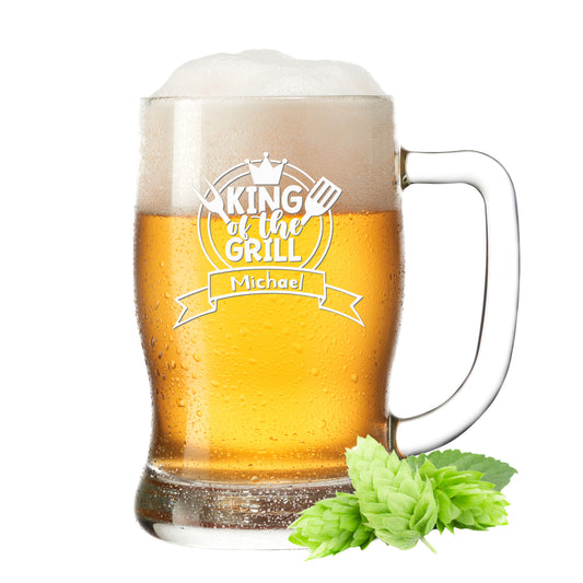 Bierkrug 0,5L mit Gravur Leonardo Taverna Bierglas "King of the Grill" mit Wunschname