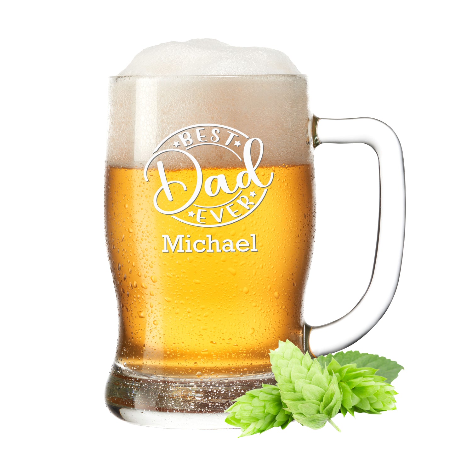 Bierkrug 0,5L mit Gravur Leonardo Taverna Bierglas "Best Dad ever" mit Wunschname